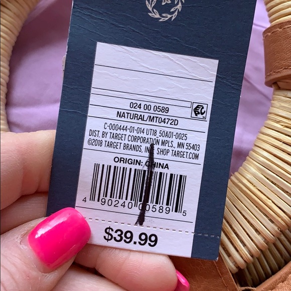 NWT Summer Purse Wicker purse w drawstring lining - Picture 6 of 6